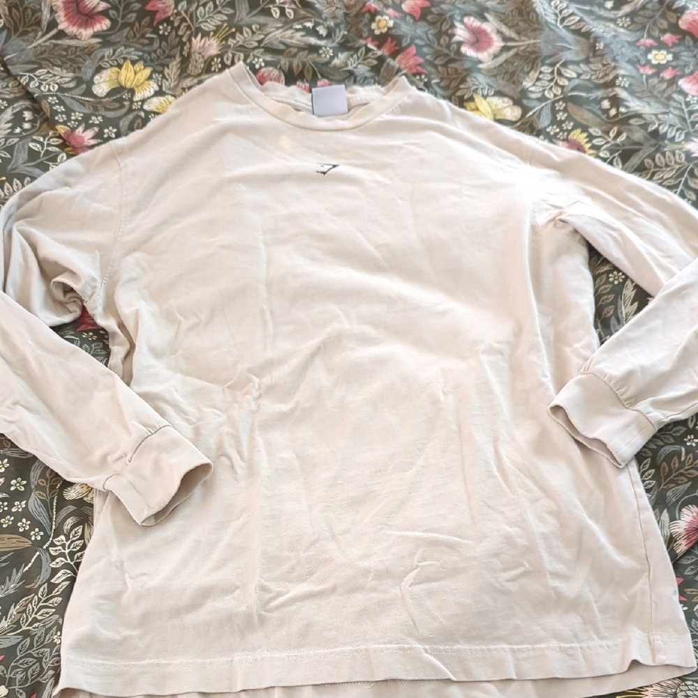 Gymshark Cream Long Sleeve Tee